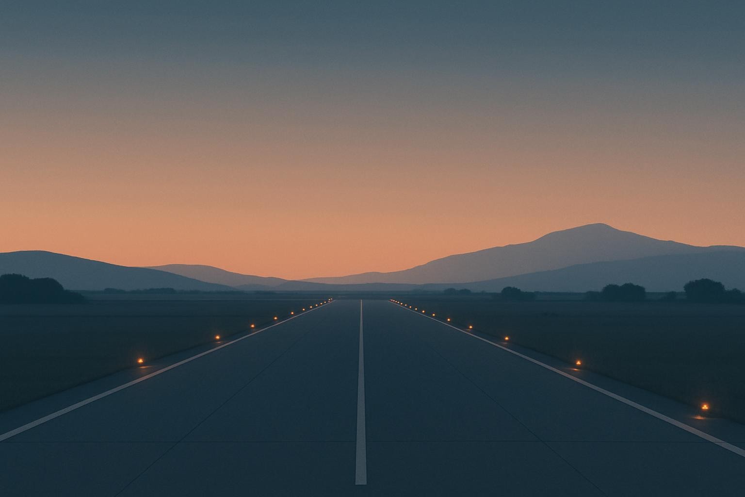 photo of a private runway at dusk